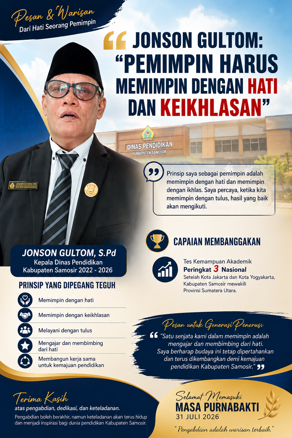 Jonson Gultom: “Pemimpin Harus Memimpin dengan Hati dan Keikhlasan”