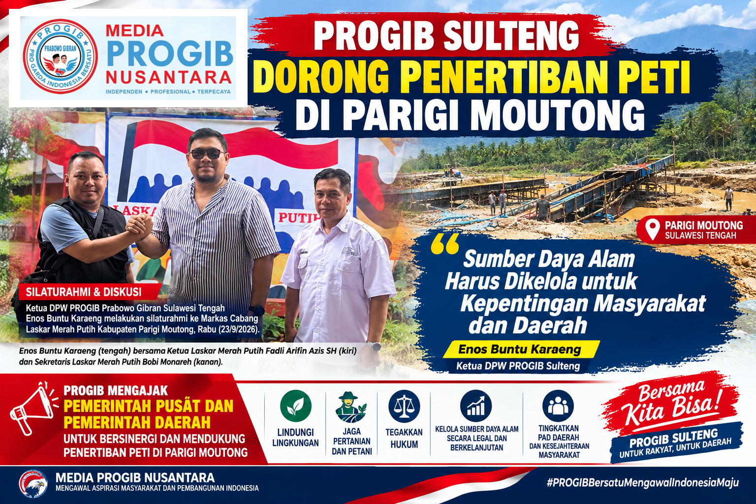 PROGIB SULTENG SOROT PETI PARIGI MOUTONG: ENOS BUNTU KARAENG MINTA PEMERINTAH TURUN TANGAN