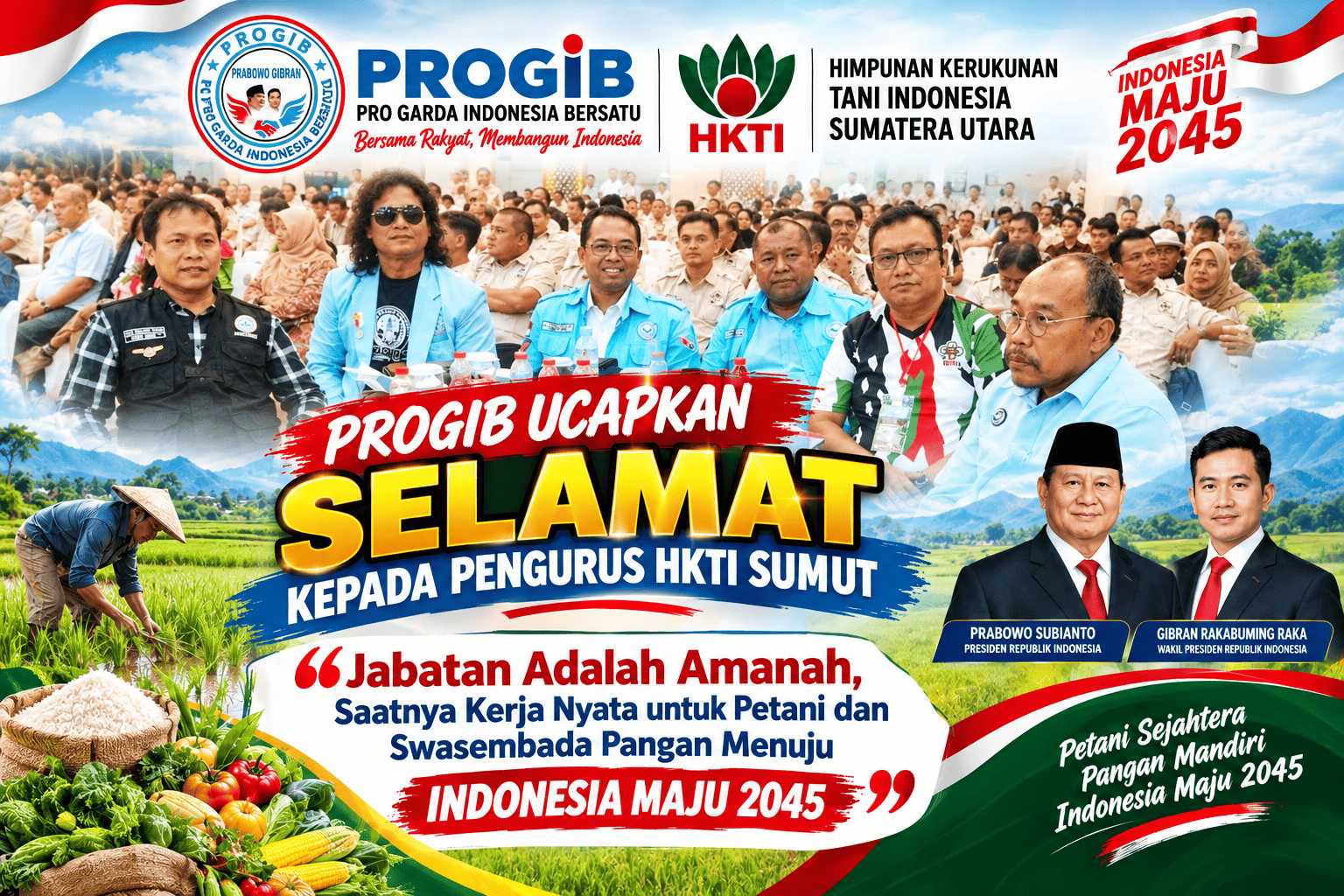 PROGIB UCAPKAN SELAMAT KEPADA PENGURUS HKTI SUMUT